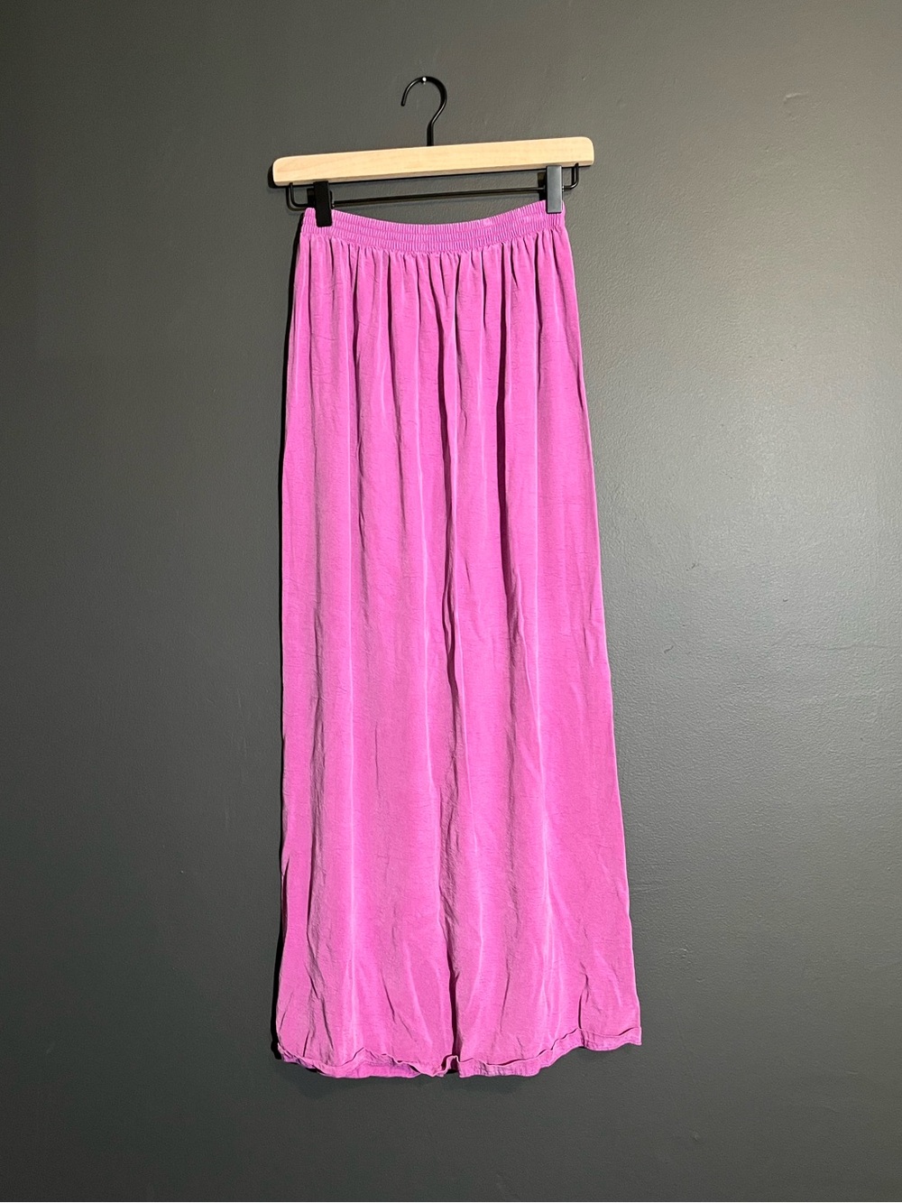 Tianello 100% Tencel Maxi Skirt Purple Back Slit Sustainable Fashion - Size XS